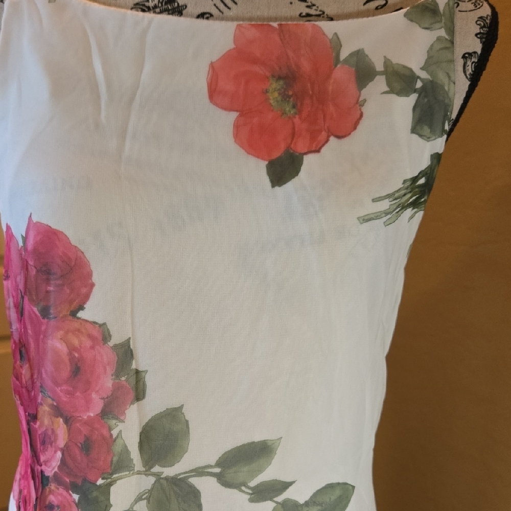 Chic Floral Maxi Dress - White with Pink and Red Accents - Picture 2 of 13
